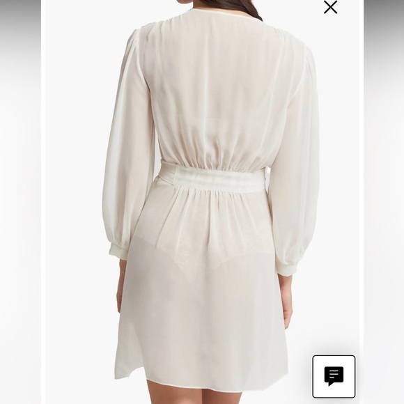 Rya Collection true love cover up, sheer white robe - Picture 2 of 6